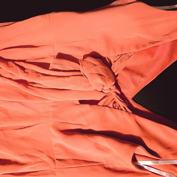 NEW Social Bridesmaids‎ Sleeveless Tie Back Chiffon Trumpet Gown Amber Sunset 8 - Picture 8 of 14